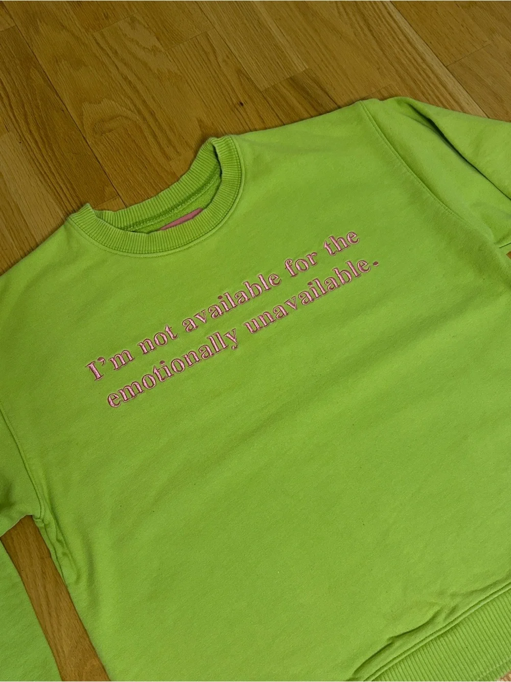 Lazy Cake by Sarah Bahbah Limited Edition Women’s Lime Green crewneck sweatshirt